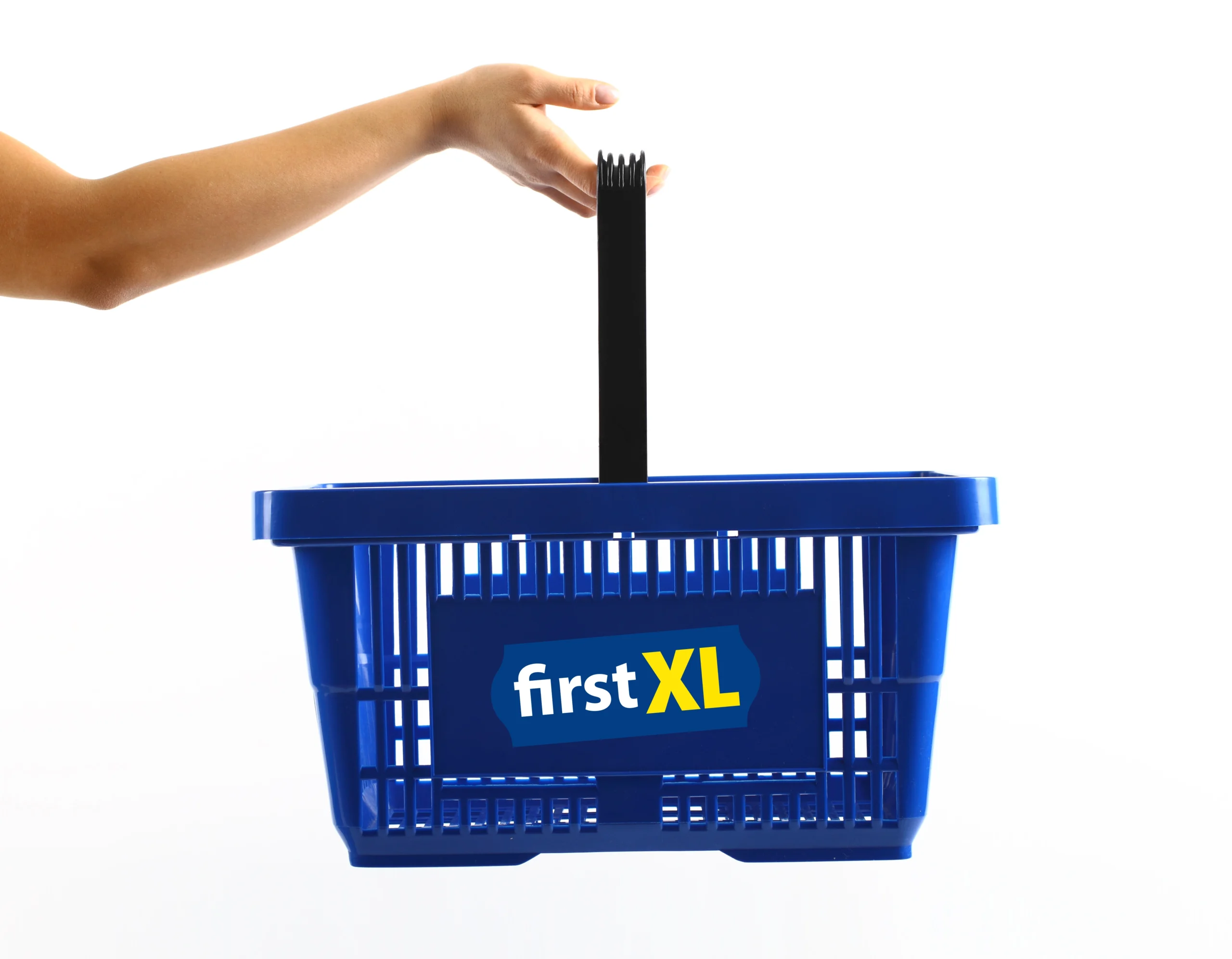 UnitR reclamebureau Utrecht branding detailhandel FirstXL winkelmandje Branding